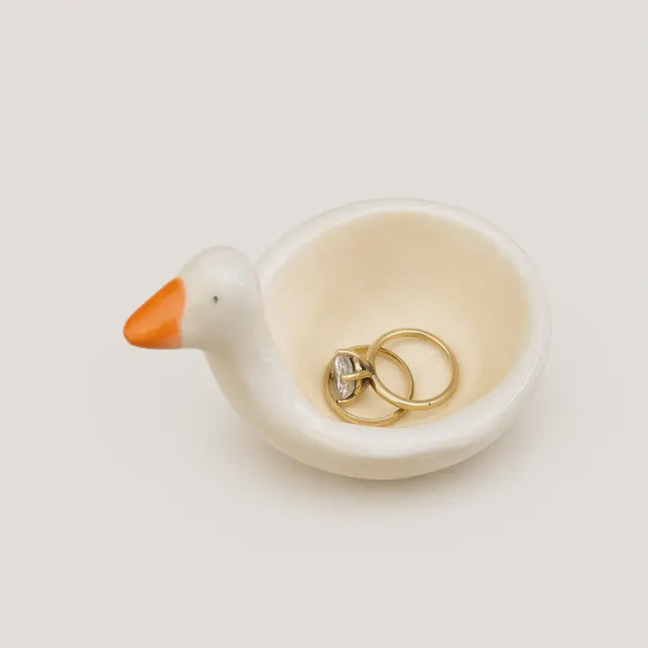 Goose Ring Dish: White