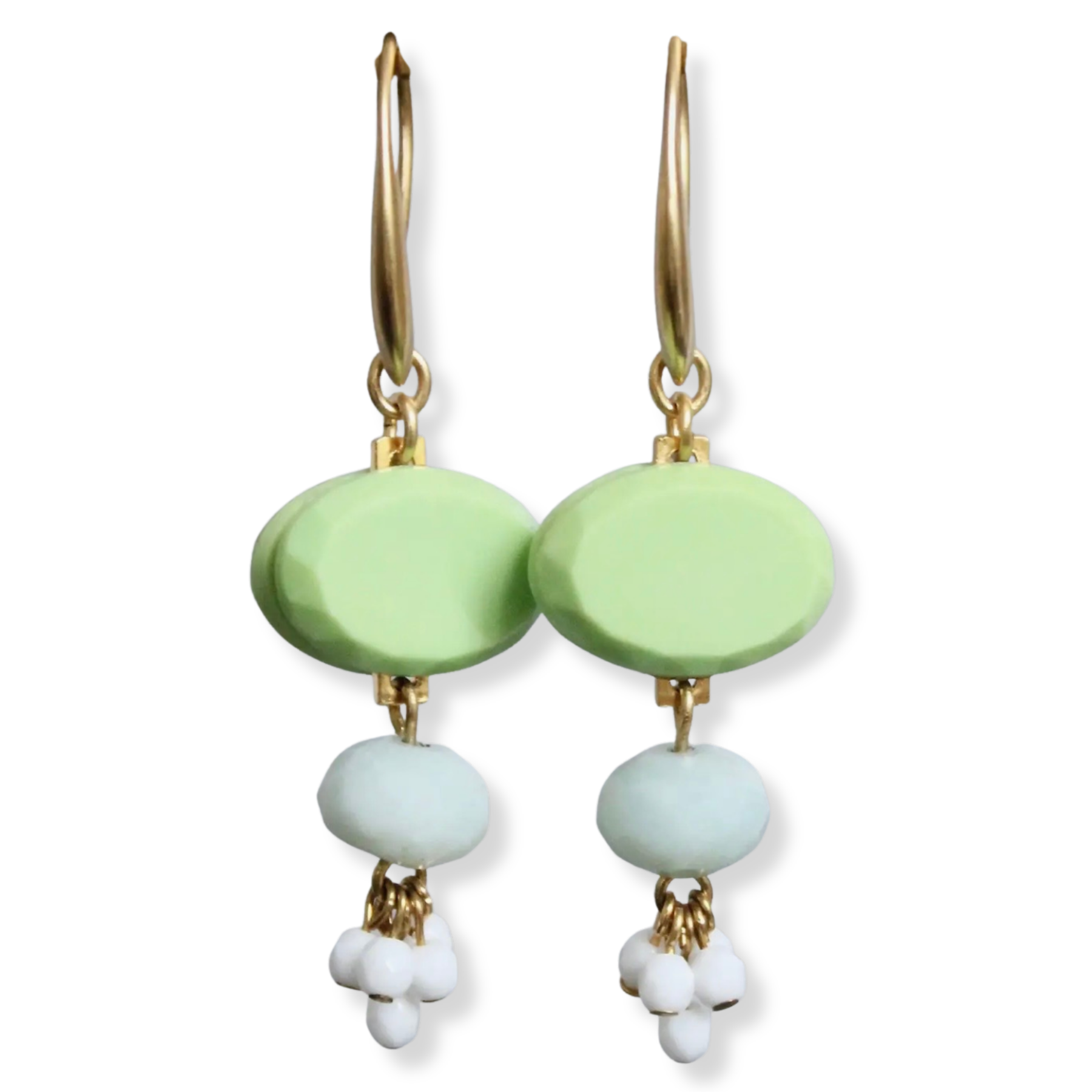 Vintage Mint Glass Earrings