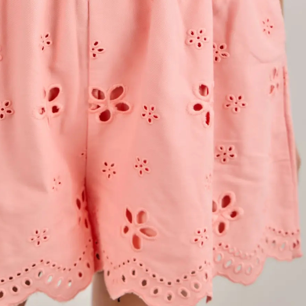 Curvy Pink Eyelet Romper