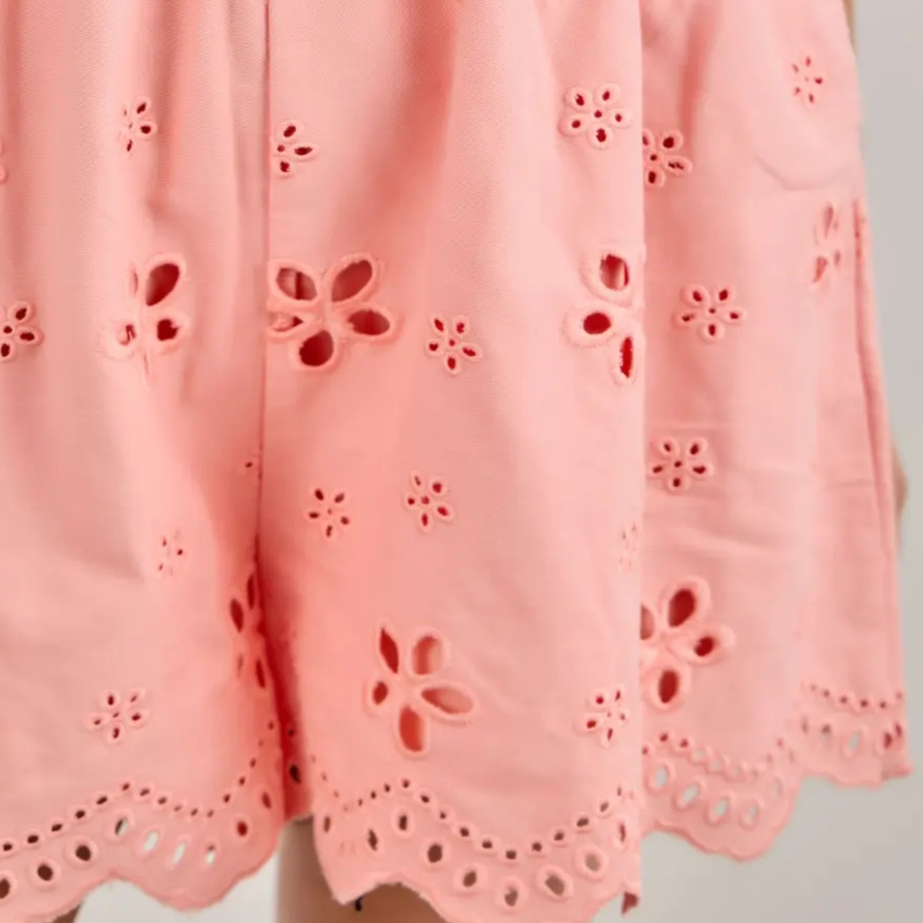 Curvy Pink Eyelet Romper