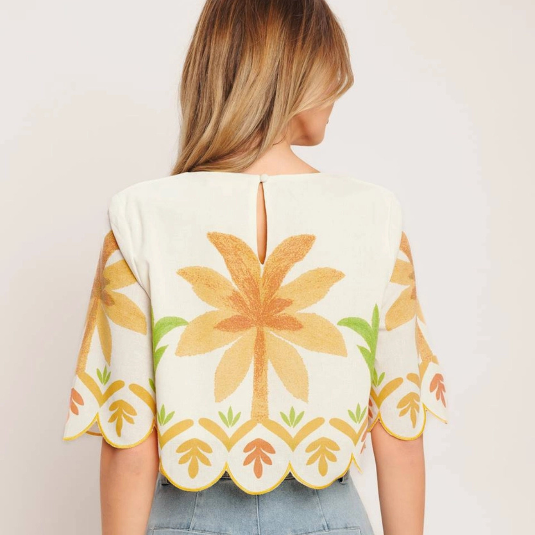 Printed Woven Crop Top