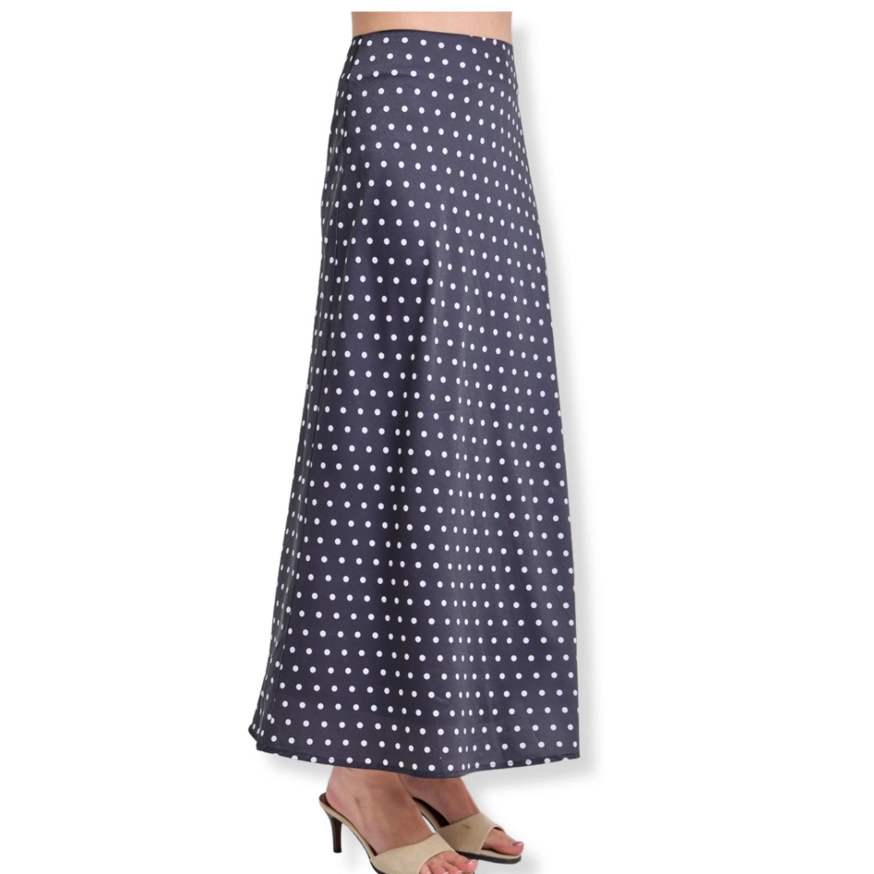 Curvy Polka Dot Midi Skirt