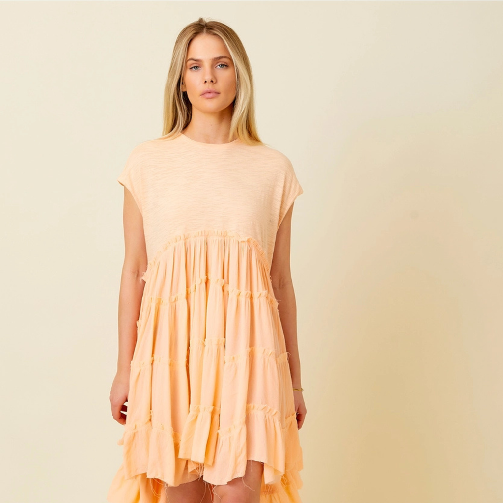 Mixed Media Tiered Dress