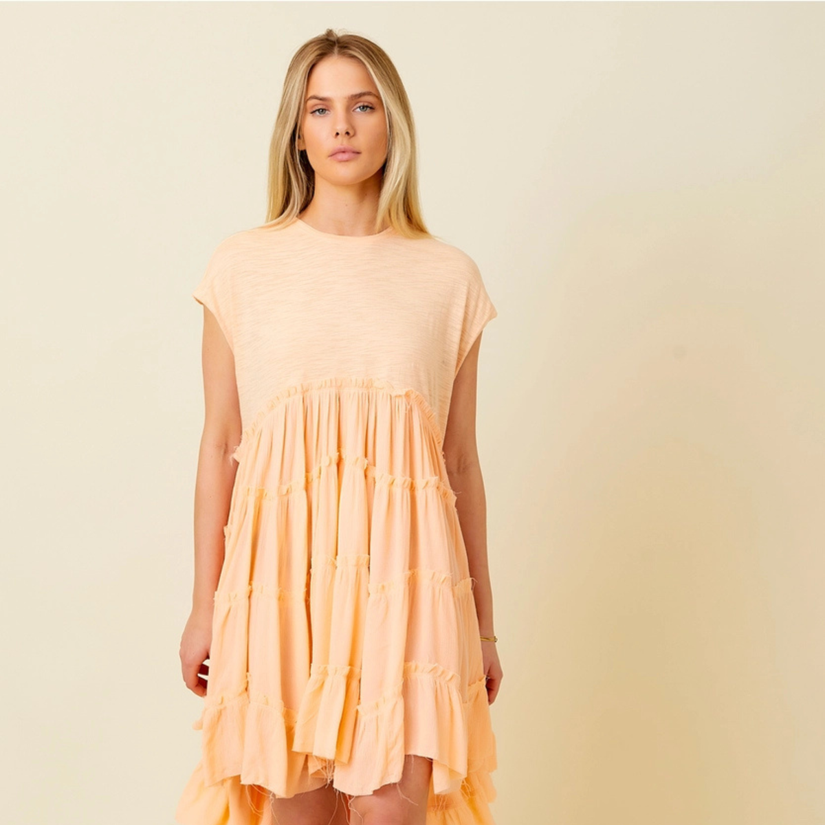 Mixed Media Tiered Dress