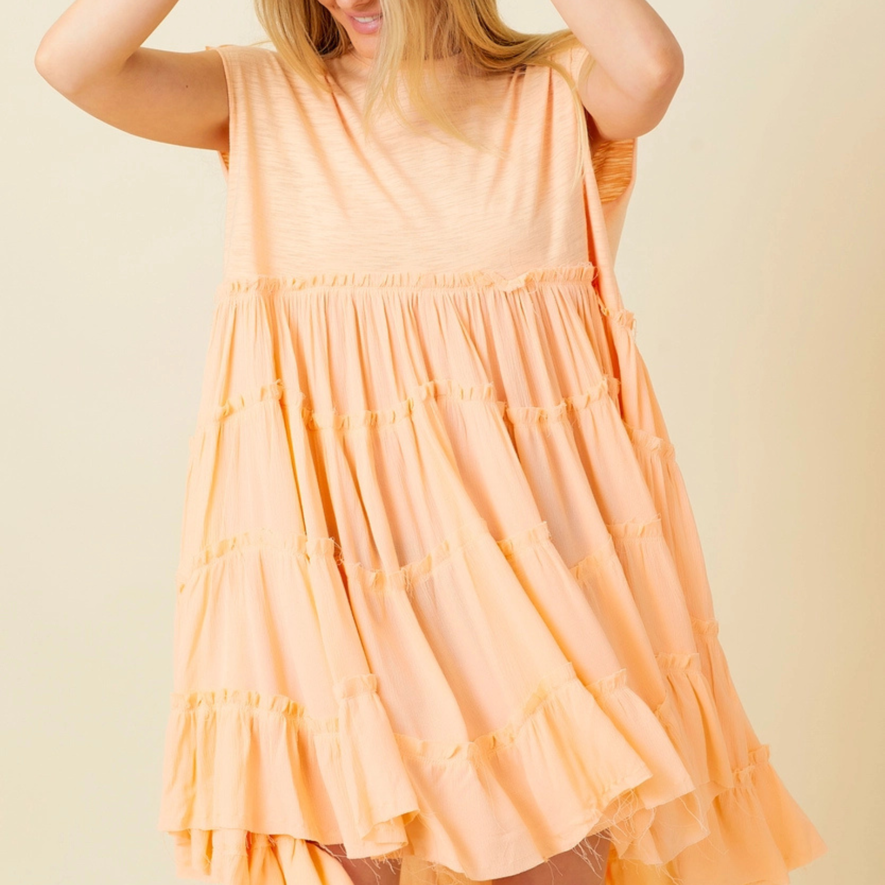 Mixed Media Tiered Dress