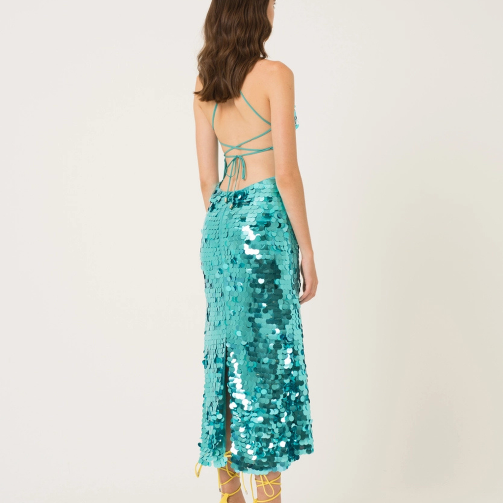 Monique Shiny Sequin Midi Dress