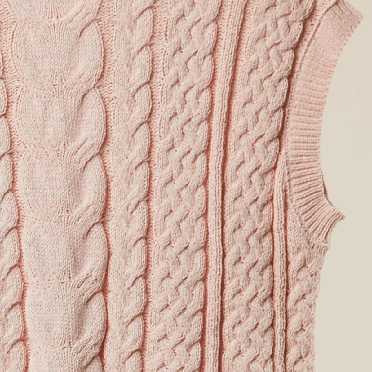 Cable Knit Fringe Top: Pink