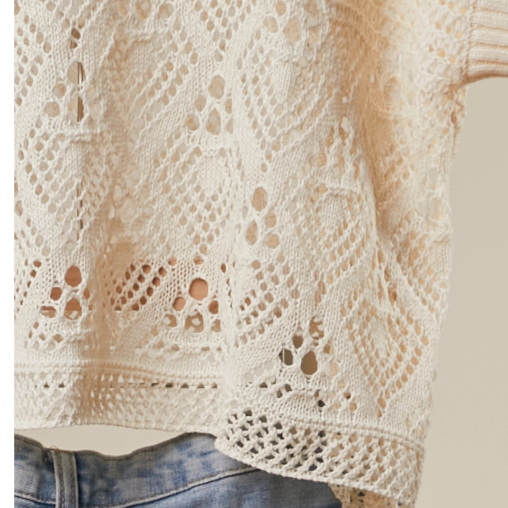 Floral Detail Crochet Boho Top