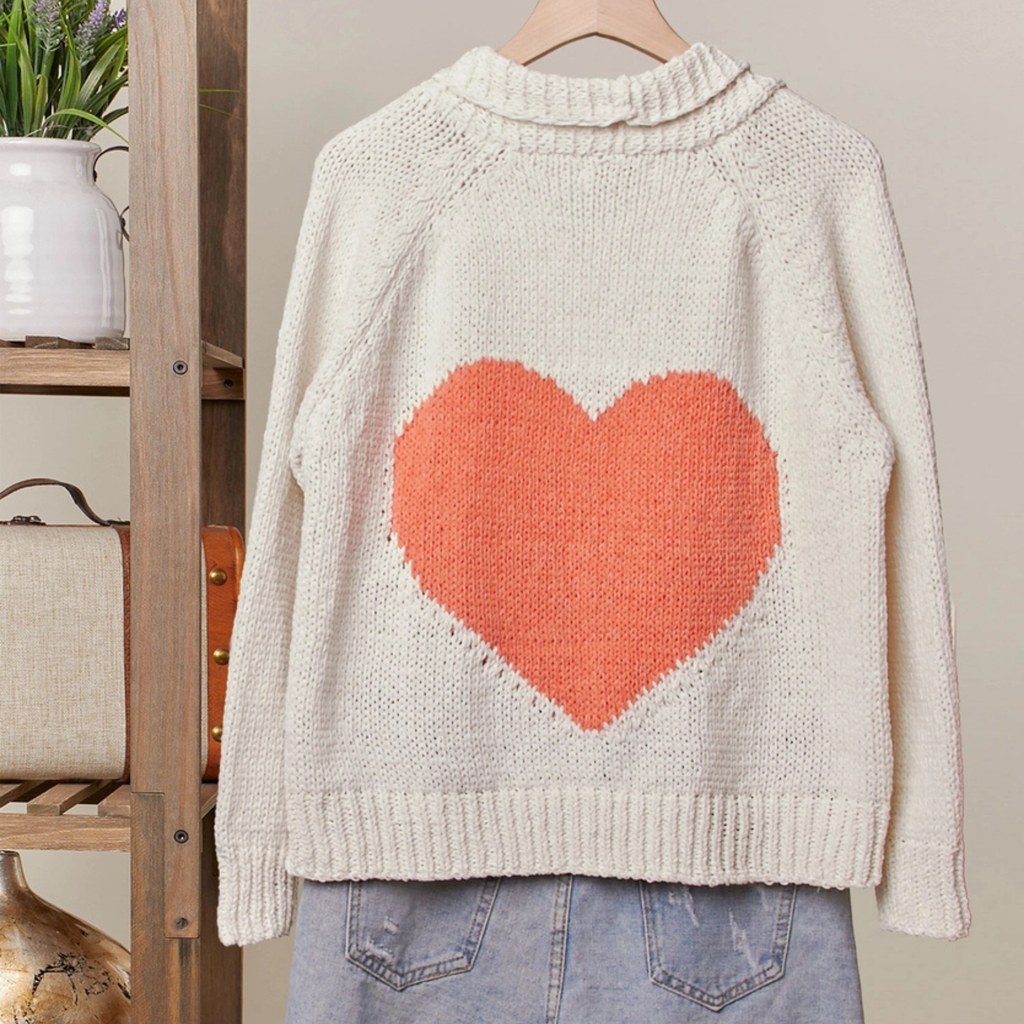 Heart Pocket Knit Cardigan