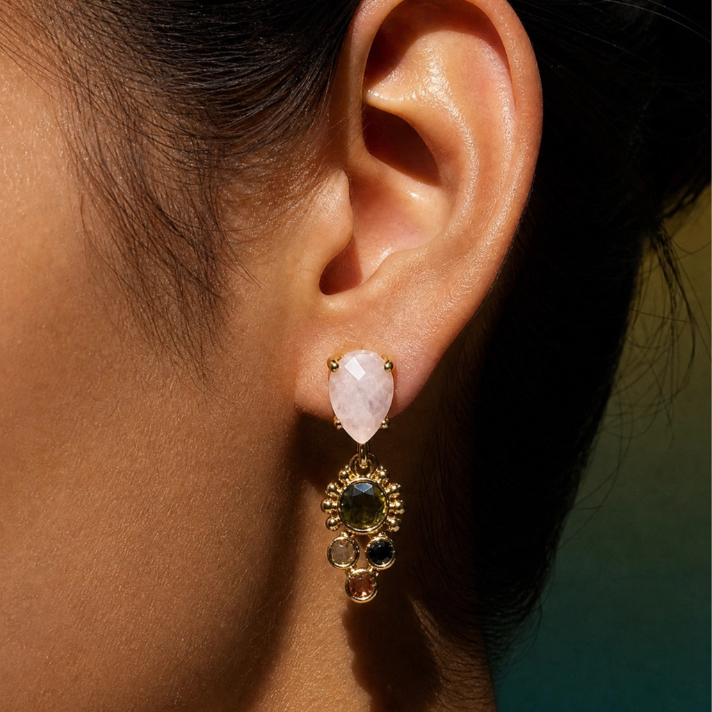 Cascade Rose Quartz Earrings