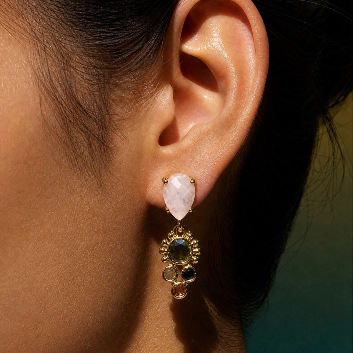 Cascade Rose Quartz Earrings