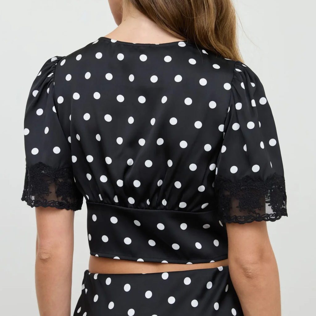 Polka Dot Lace Trim Top
