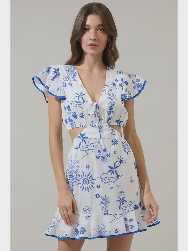 Alvina Tropics Cely Cut Out Mini Dress