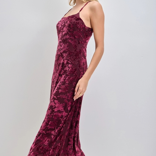 Burnout Velvet Midi Dress