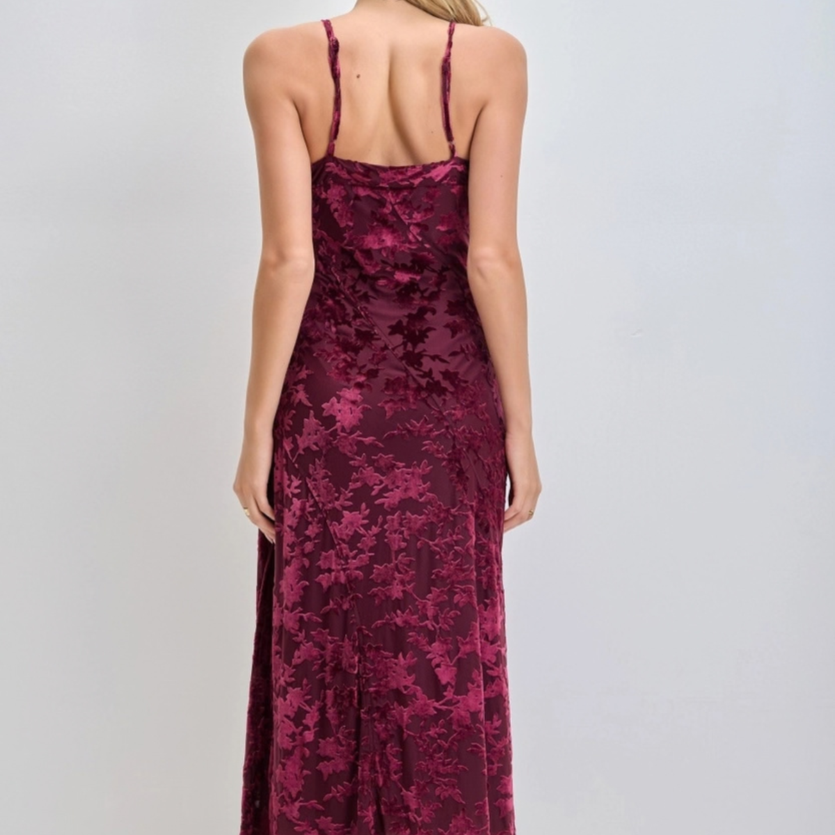 Burnout Velvet Midi Dress