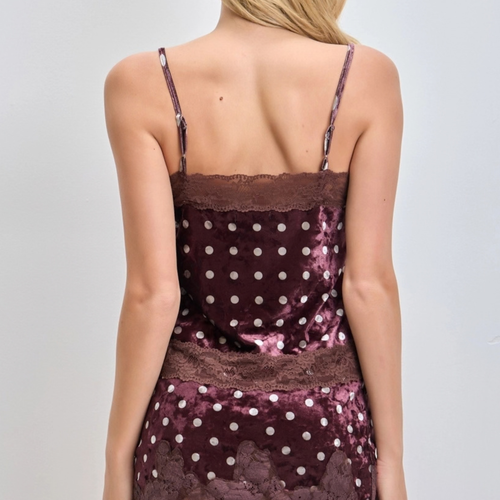 Burgundy Polka Top