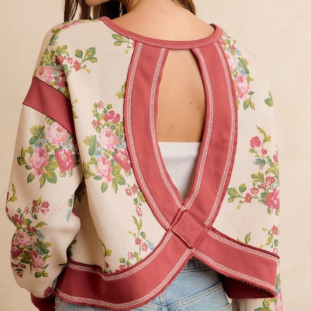 Floral Open Back Top