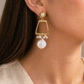 Baroque Pearl Citrine Earrings