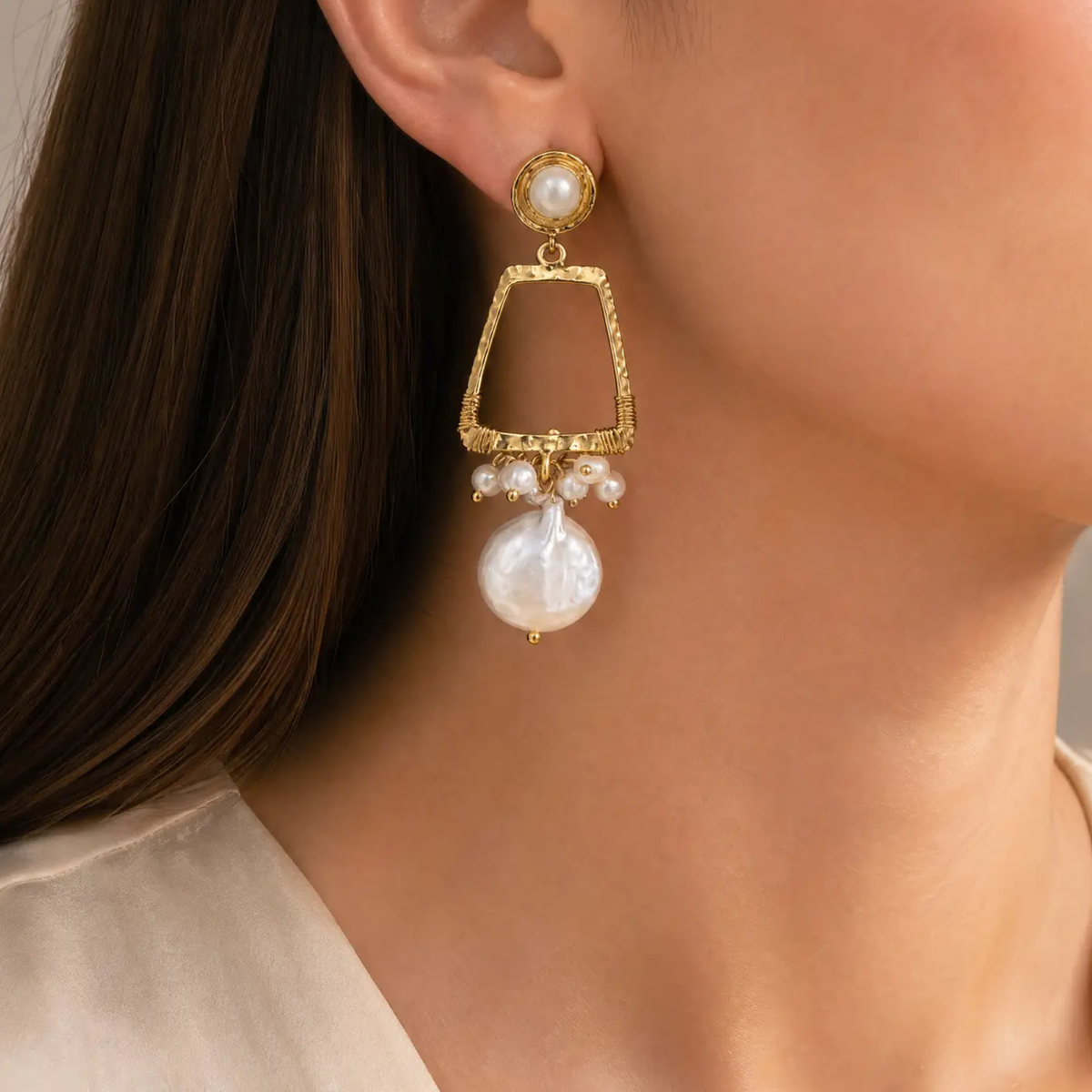 Baroque Pearl Citrine Earrings
