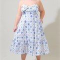 Curvy Nia Floral Perline Bow Midi Dress