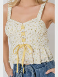 Yellow Floral Corset Top
