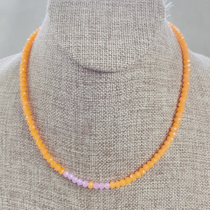 Papaya Beaded Necklace