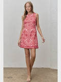 Curvy Pink Floral Waist Tie Dress