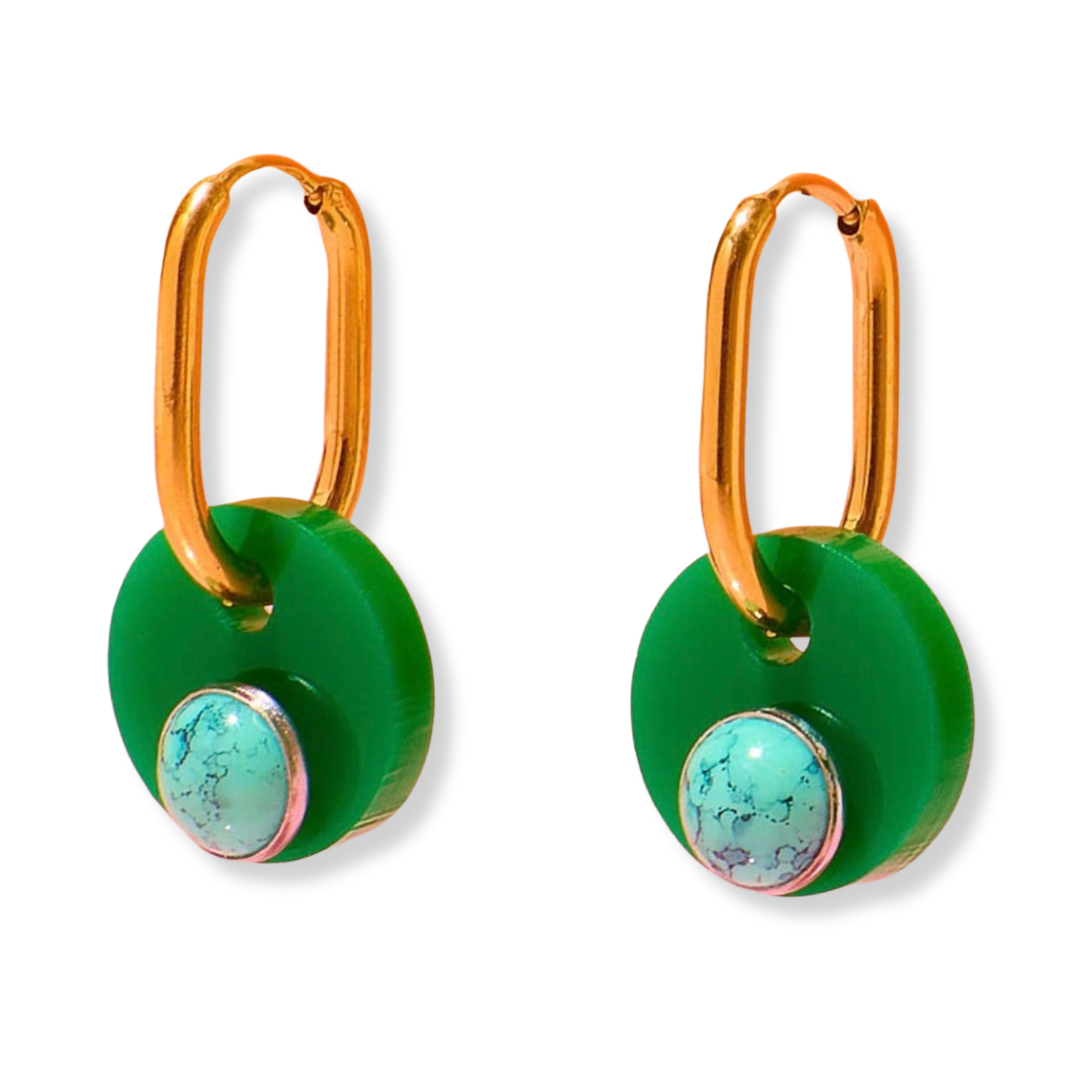 Deco Glam Medallion Oval Hoops