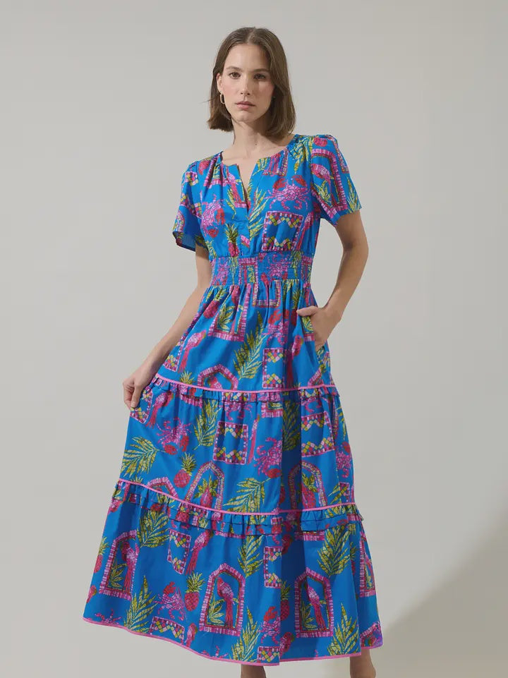 Bally Tropical Ernie Tiered Maxi Dress