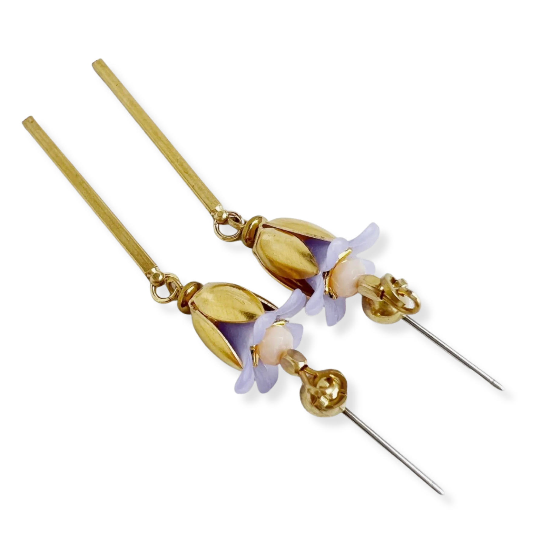 Lilac Flower Dangle Earrings