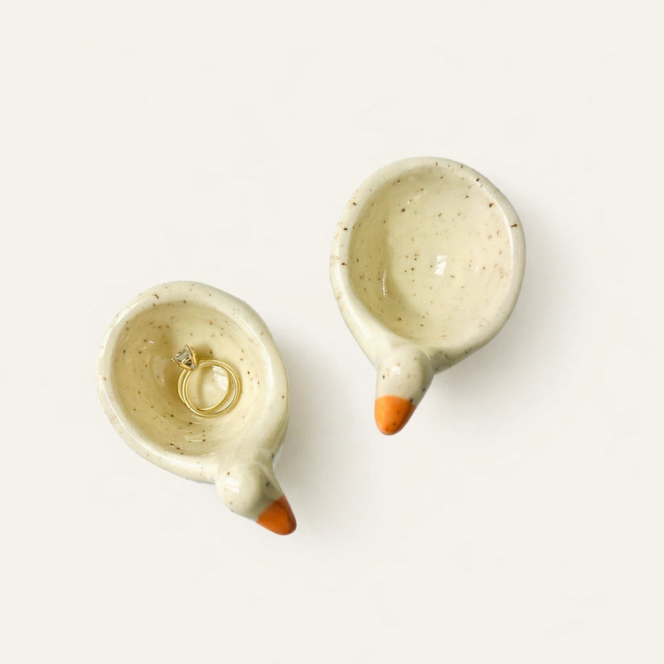 Goose Ring Dish: White