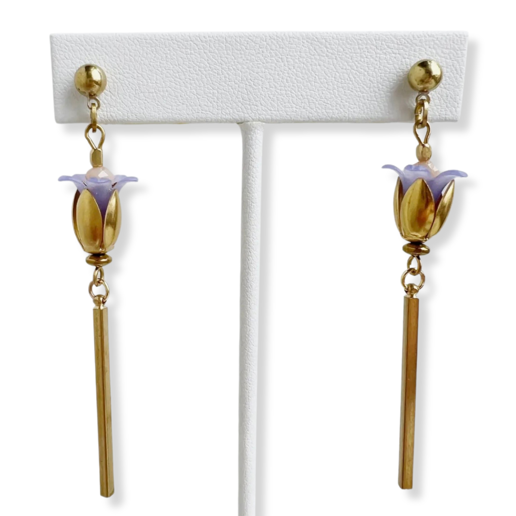 Lilac Flower Dangle Earrings