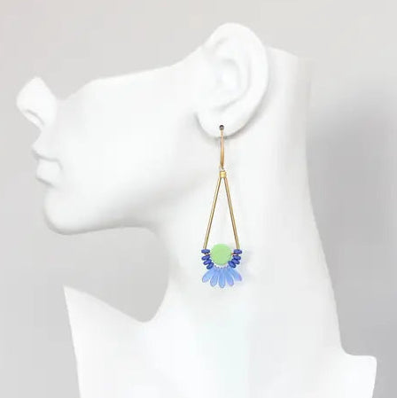 Cobalt Hematite Drop Earrings
