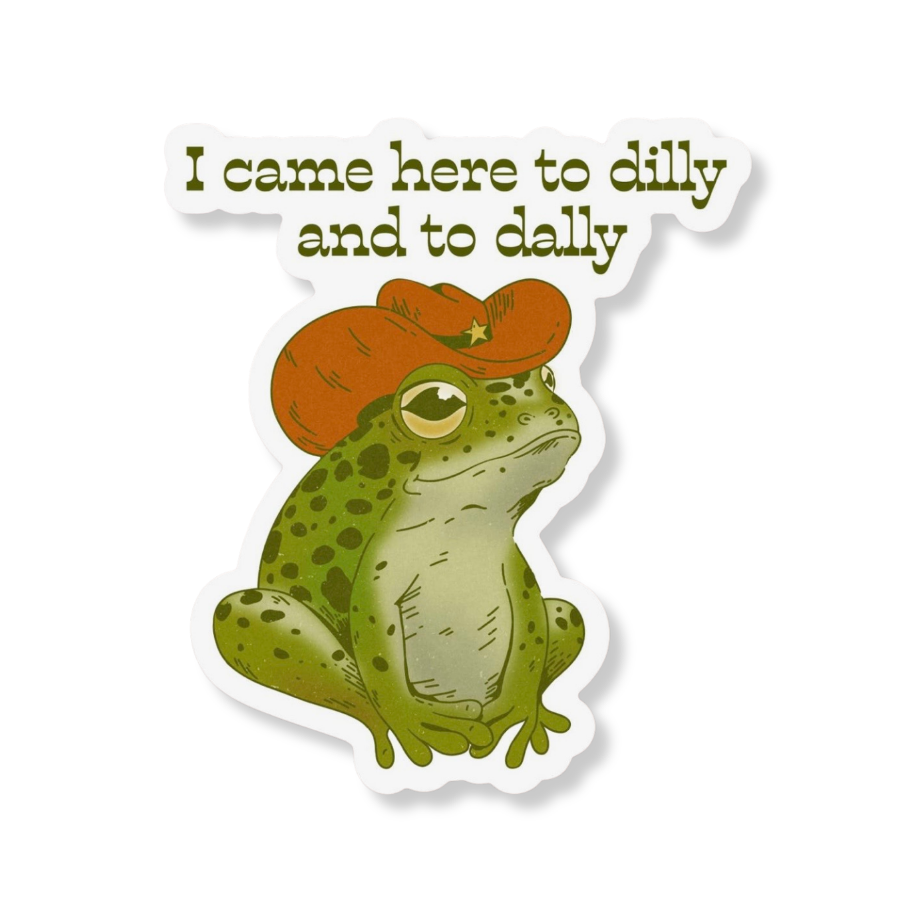 Dilly Dally Frog Sticker