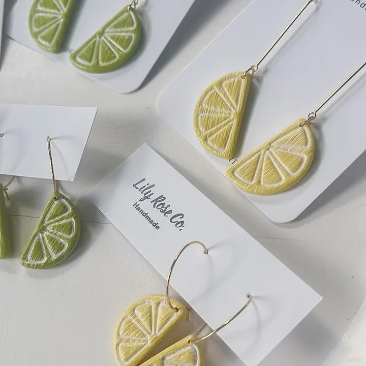 Small Lemon Hoop Earrings