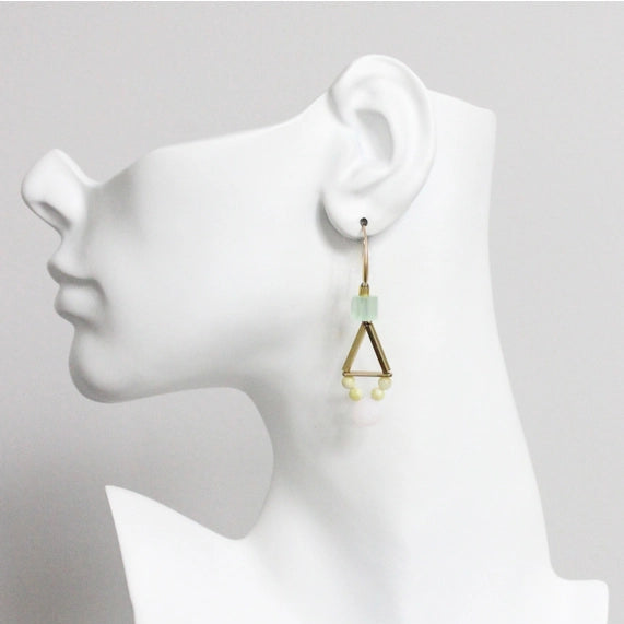 Pink & Yellow Geometric Earrings