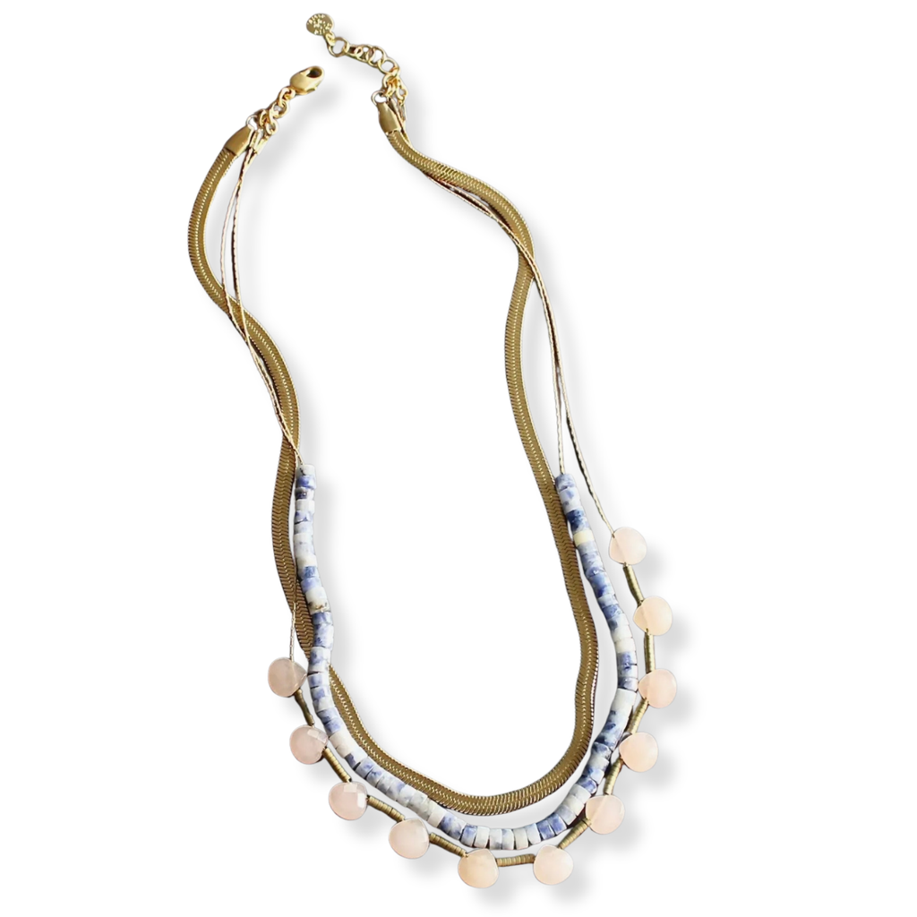 Sodalite & Peach Necklace