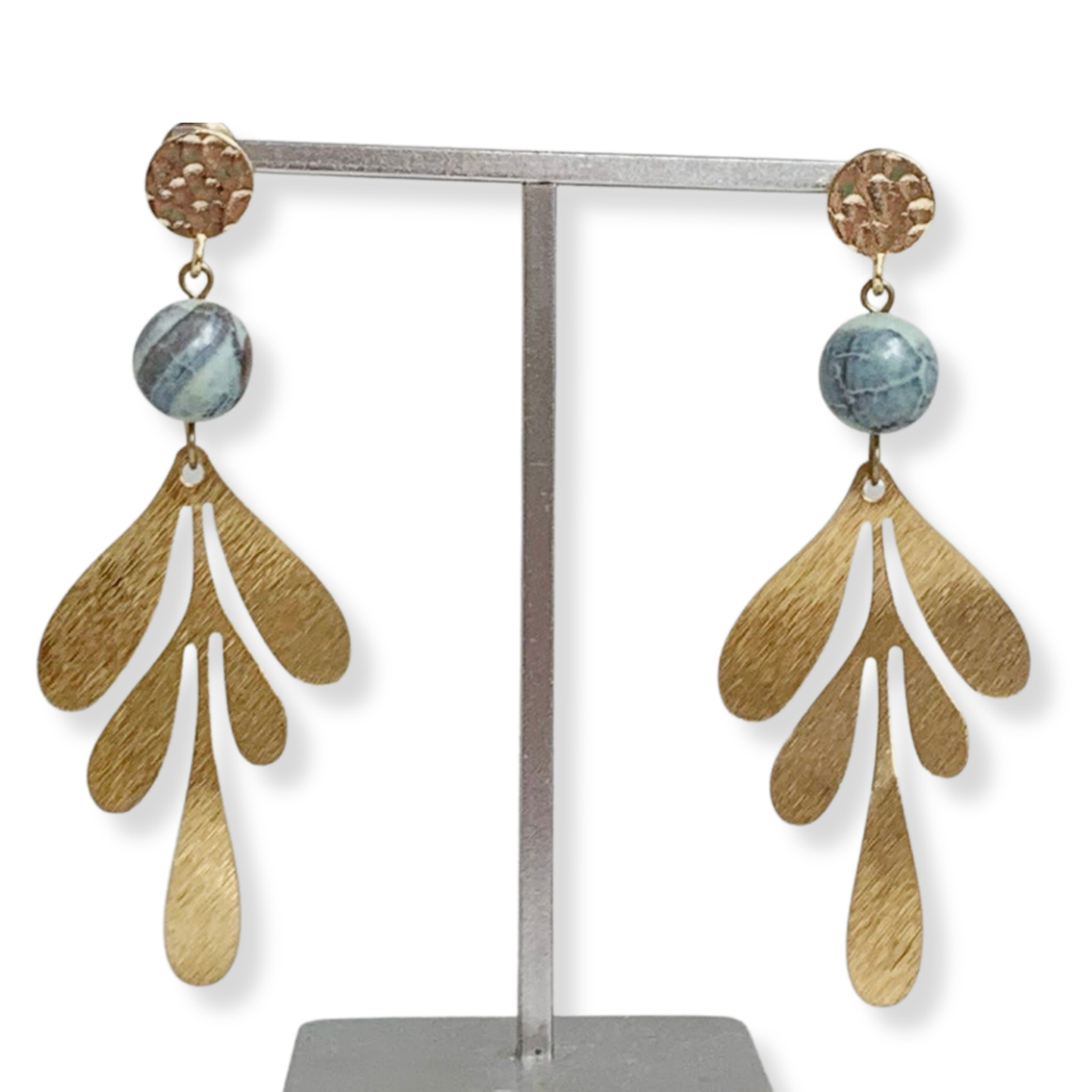 Gold Leaf Drop Earrings
