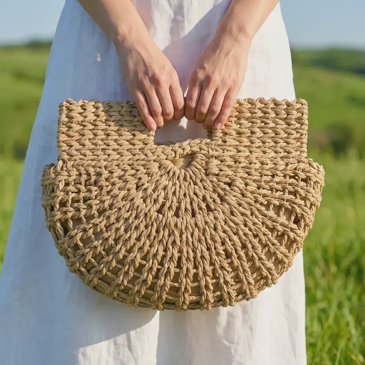 Half Moon Straw Bag