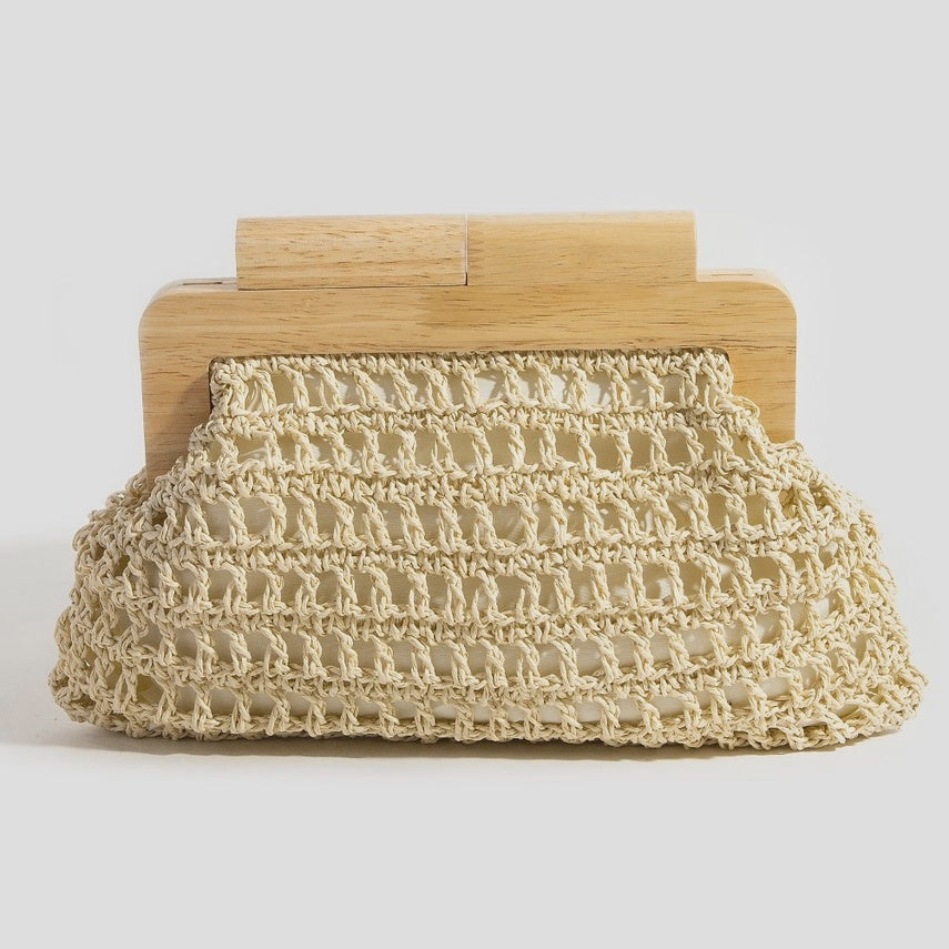 Braided Wooded Clutch Bag