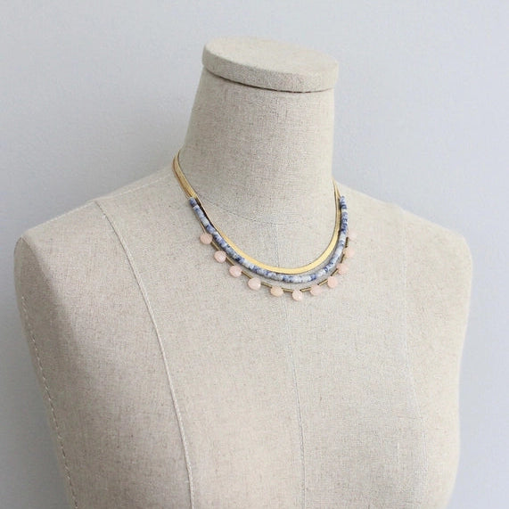 Sodalite & Peach Necklace