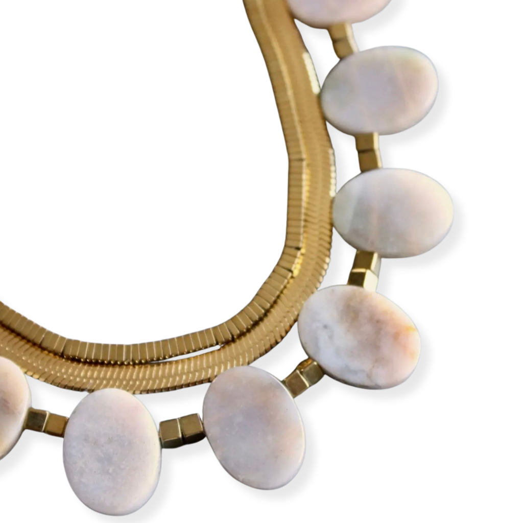 Agate & Snake Chain Necklace