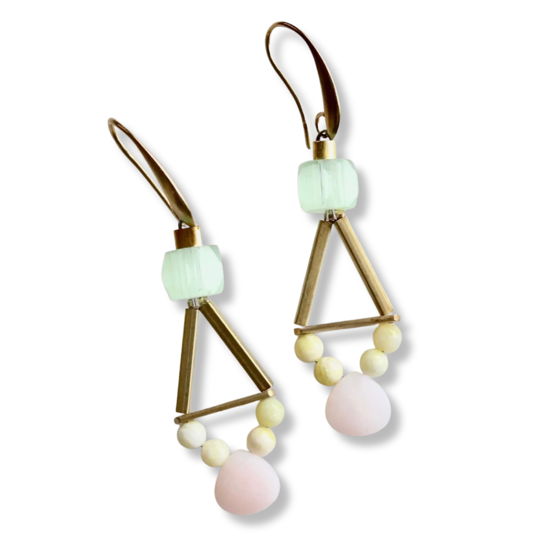 Pink & Yellow Geometric Earrings