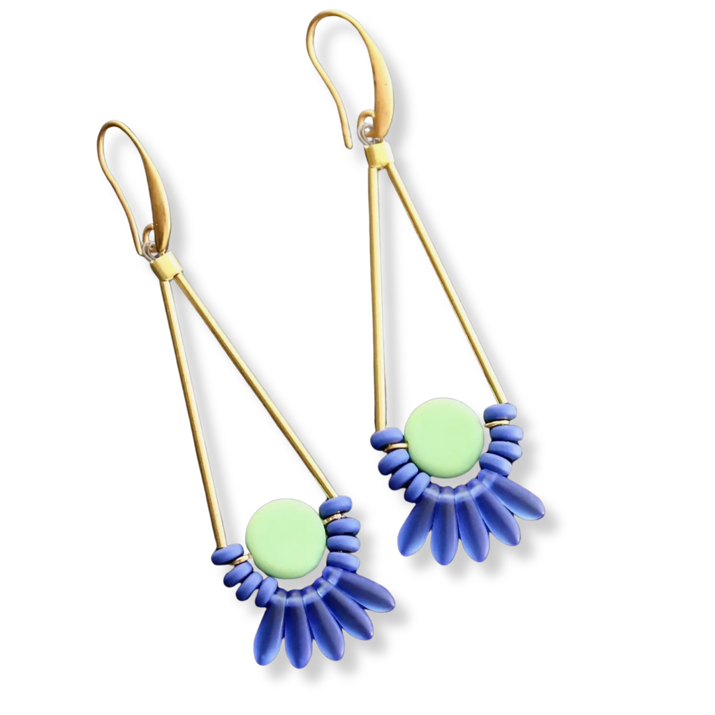 Cobalt Hematite Drop Earrings