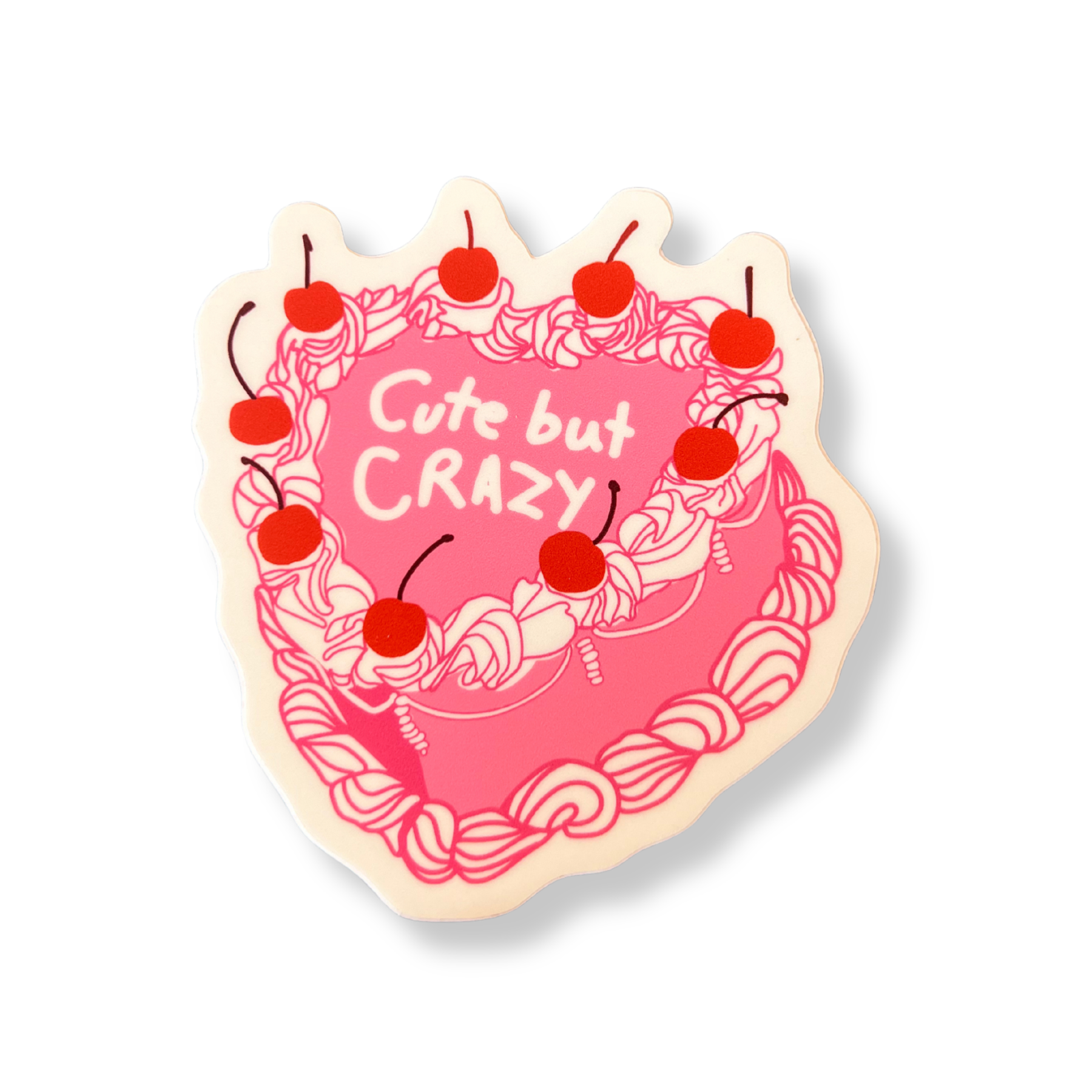 Cute But Crazy Cake Sticker