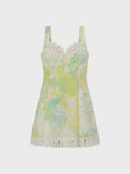 Lacey Watercolor Leaf Dress