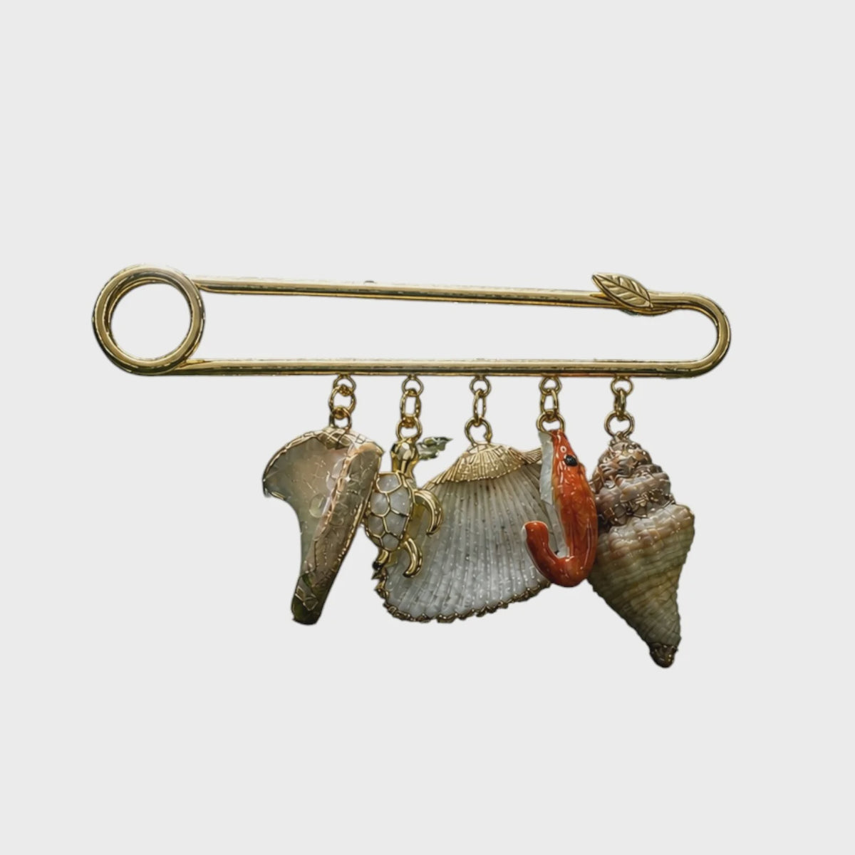 Seashell Charm Brooch