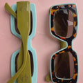 Deco Sunglasse: Chartreuse/Blue