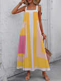 Color Block Striped Maxi Dress