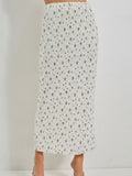 Dainty Floral Slit Midi Skirt